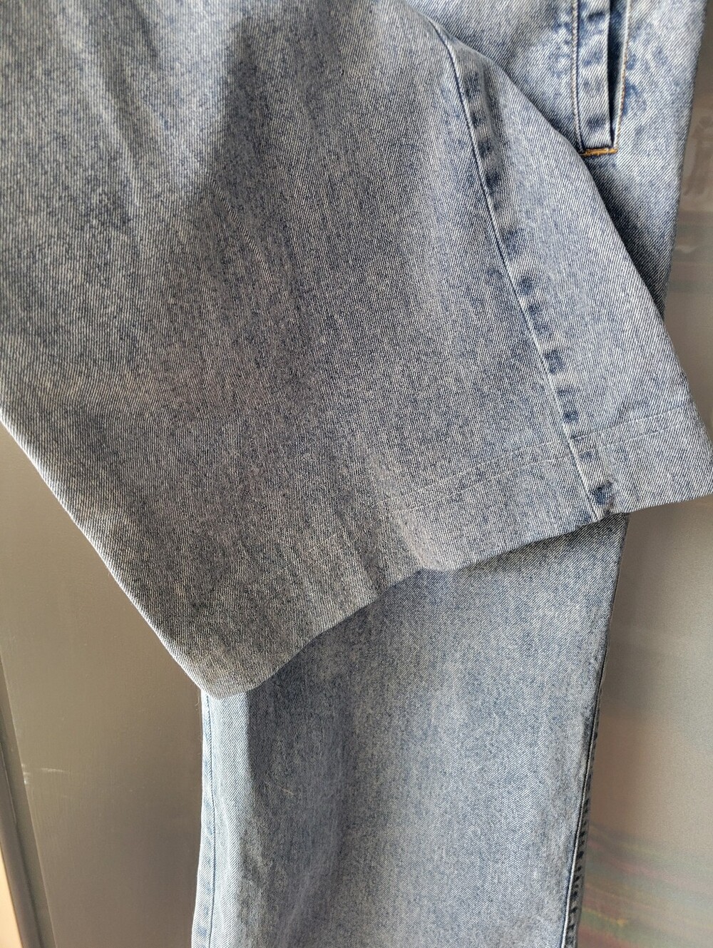 Hunter & Brown Light Wash Wide-Leg Denim Women's Pants Size M Elastic Waist - Picture 7 of 13